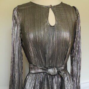 Soft Surroundings Annabelle Pleated Maxi Dress w/ Shash Silver USA Size XS (2/4)